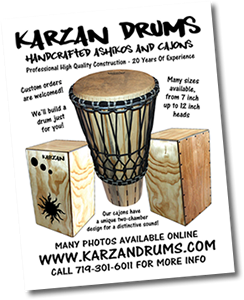 KARZAN Drums - Ashiko and Cajon promotional poster